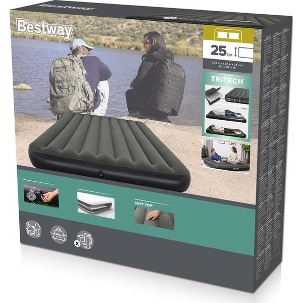 Bestway 2-osobowy dmuchany materac Queen Tritech Air 203x152x25cm 6713N EDUKAMP