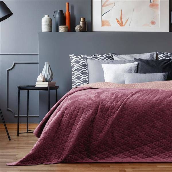 AmeliaHome Narzuta LAILA, Velvet, 240x260 cm, Fiolet+fiołkoworóżowa AmeliaHome