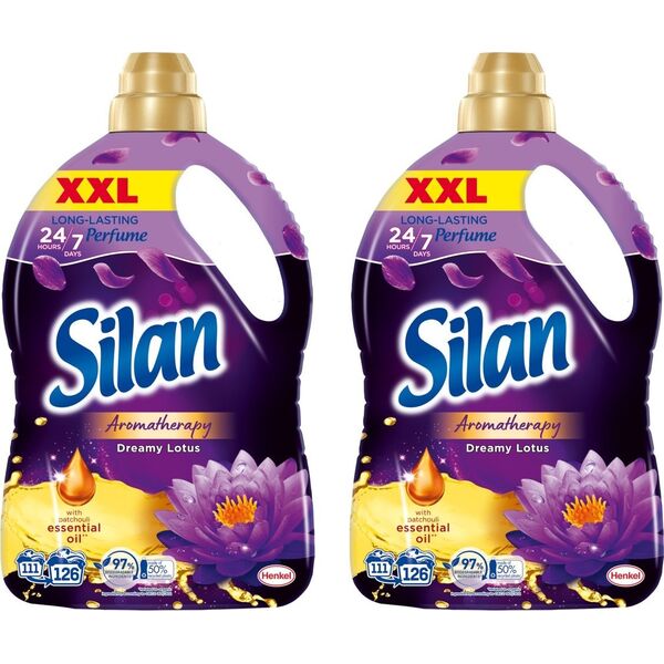 Płyn do płukania Silan 2x Płyn do płukania tkanin SILAN Aromatherapy Dreamy Lotus 126 prań 2,772l