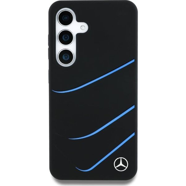 Etui Mercedes Silicone Contrasted Curves  MagSafe do Samsung Galaxy S25 czarny