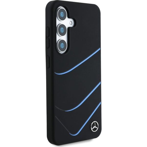 Etui Mercedes Silicone Contrasted Curves  MagSafe do Samsung Galaxy S25 czarny
