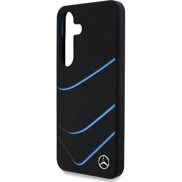 Etui Mercedes Silicone Contrasted Curves  MagSafe do Samsung Galaxy S25 czarny