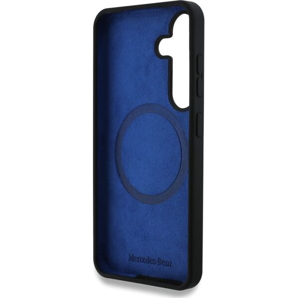 Etui Mercedes Silicone Contrasted Curves  MagSafe do Samsung Galaxy S25 czarny