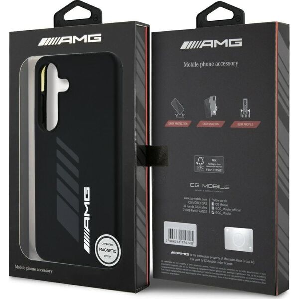 Etui AMG Oversize Rhombs MagSafe do       Samsung Galaxy S25 czarny