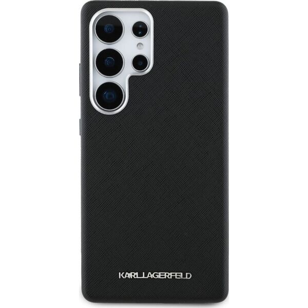 Etui Karl Lagerfeld Saffiano Full         Wrapped Elongated Metal Logo MagSafe do Samsung Galaxy S25 Ultra czarny