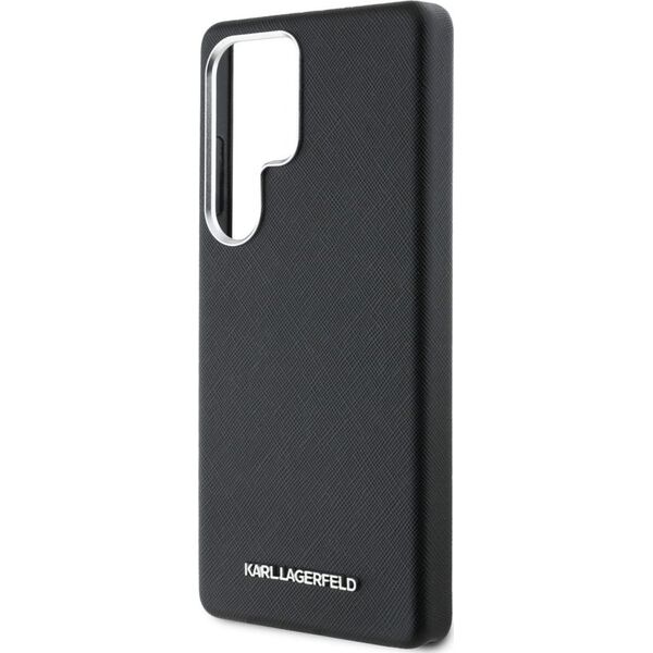 Etui Karl Lagerfeld Saffiano Full         Wrapped Elongated Metal Logo MagSafe do Samsung Galaxy S25 Ultra czarny