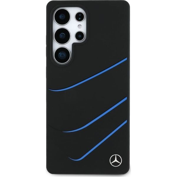 Etui Mercedes Silicone Contrasted Curves  MagSafe do Samsung Galaxy S25 Ultra czarny