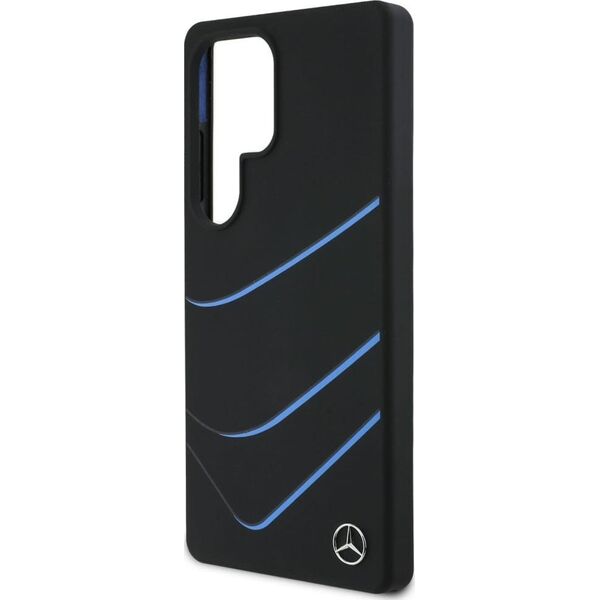 Etui Mercedes Silicone Contrasted Curves  MagSafe do Samsung Galaxy S25 Ultra czarny