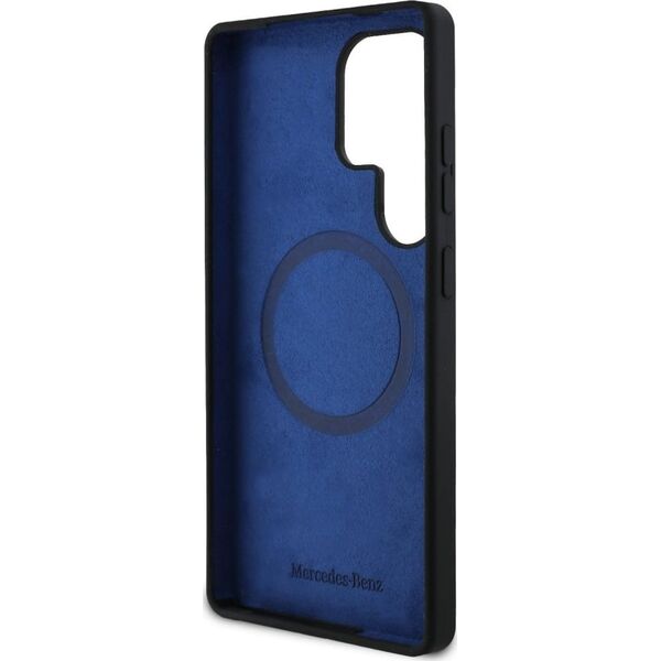 Etui Mercedes Silicone Contrasted Curves  MagSafe do Samsung Galaxy S25 Ultra czarny
