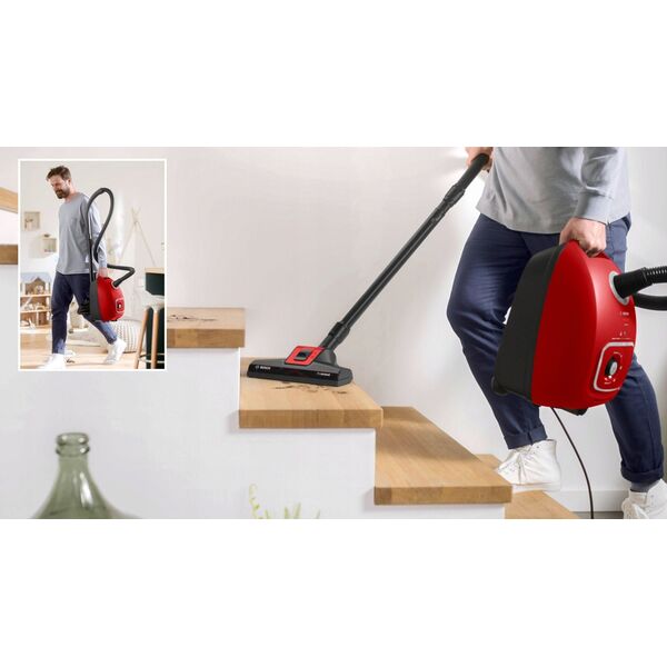 Bosch BGB41PET1 Serija 4, Dulkių siurblys su maišeliu, ProAnimal, Raudona