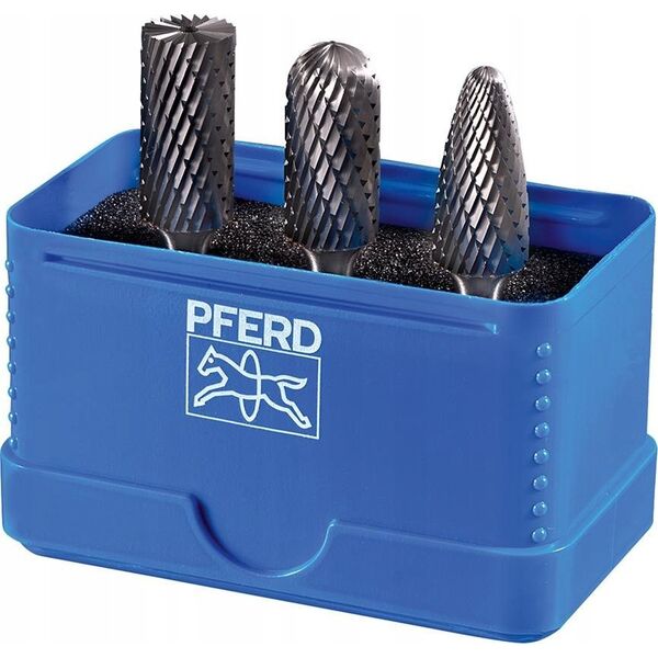 3-piece carbide burr set PFERD 1507 Z3P 12mm
