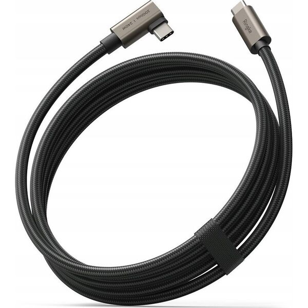 Kabel kątowy USB-C / USB-C Ringke USB 3.2 Gen 2x2 USB-C 90 Degree Cable PD 240W 200cm Black
