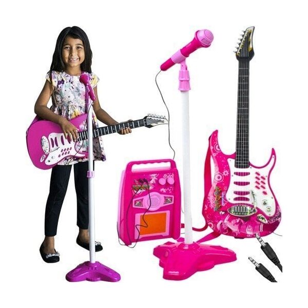 Kruzzel Gitara + Mikrofon + Wzmacniacz Róż 22407