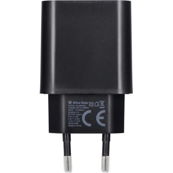 Ładowarka Blue Star BLUE STAR ładowarka sieciowa 3A 20W Typ C + kabel Typ C do Typ C PD QC4.0 TFB-TC-20WPD czarna