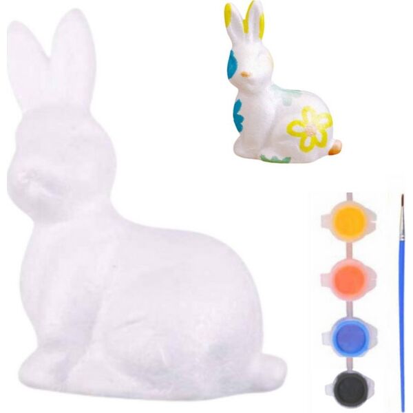 Zestaw Do Malowania Styropianowych Ozdób Zając Farby Pędzelek LEAN TOYS