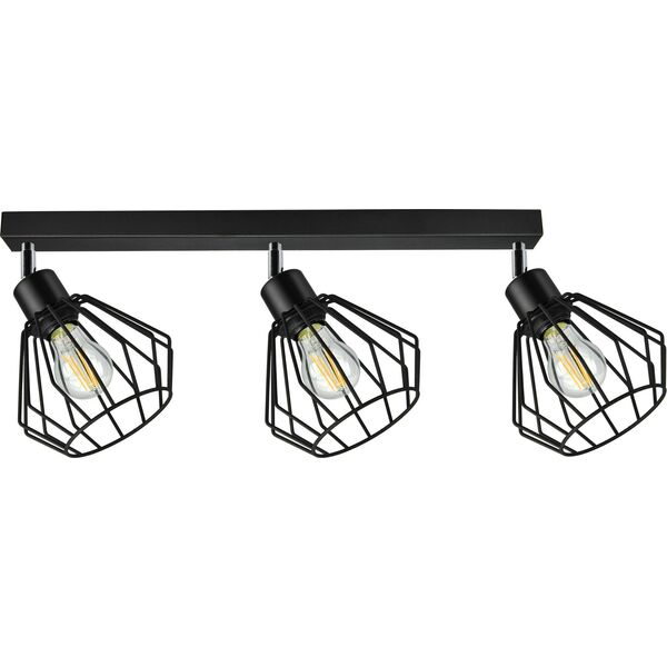 Lampa sufitowa Orno WAYA oprawa ścienno-sufitowa, moc max. 3x60W, E27, czarna, listwa