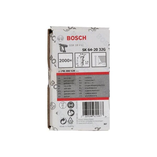 Bosch DYKKER 20GR 1,6X63MM GL 2000 STK