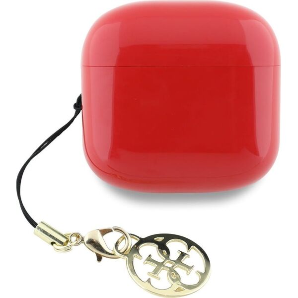 TWS Guess Glossy Effect Printed Classic Logo & Charm Red Headphones