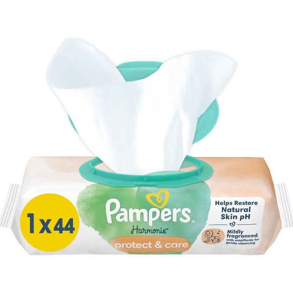 Pampers Harmonie Protect & Care Chusteczki nawilżane 44 szt.