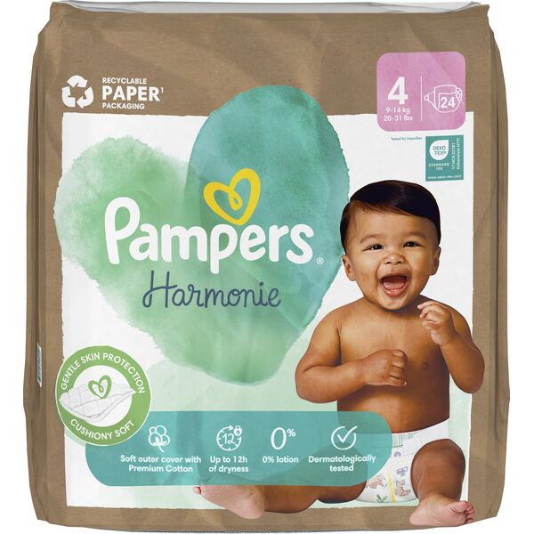 Pampers Harmonie Baby Pieluszki, rozmiar 4, 9kg-14kg, 24 szt.