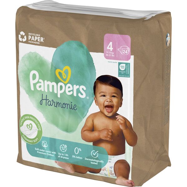 Pampers Harmonie Baby Pieluszki, rozmiar 4, 9kg-14kg, 24 szt.