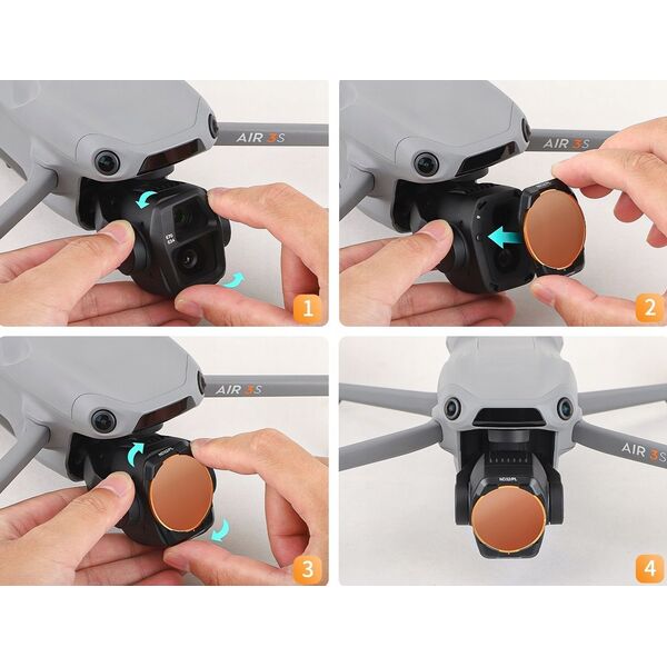 FILTR HYBRYDOWY 2w1 Polaryzacyjny PL + Szary ND64 do DJI AIR 3S 3 S + Etui / FI923-64P