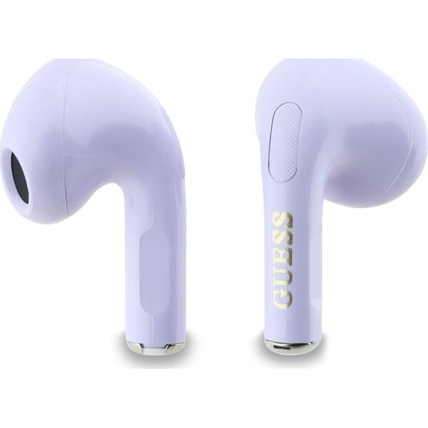 TWS Guess Glossy Effect Printed Classic Logo & Charm Lavender Headphones