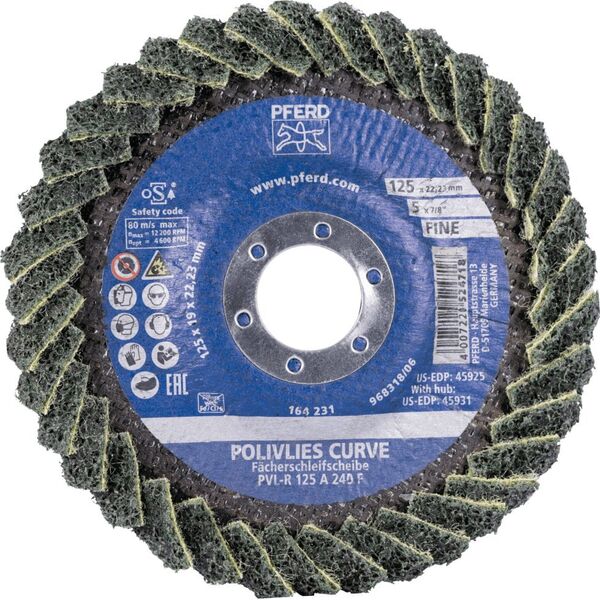 Felt grinding disc PFERD Curve PVL-R 125 A 240 F
