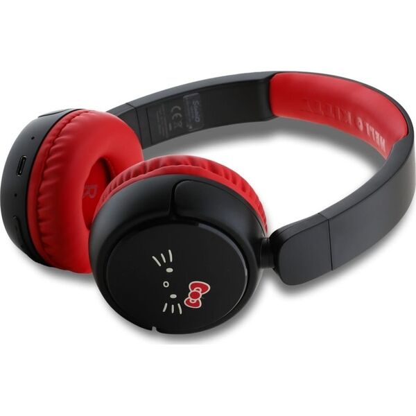 Słuchawki nauszne Hello Kitty Face Logo   Bluetooth czerwony