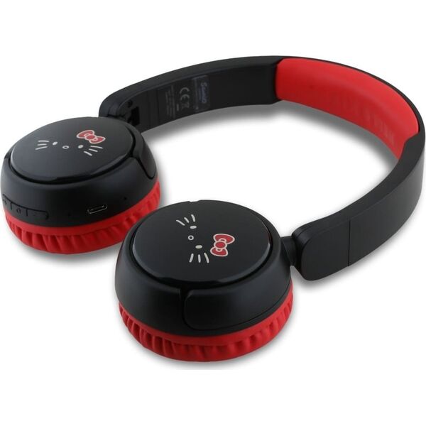 Słuchawki nauszne Hello Kitty Face Logo   Bluetooth czerwony