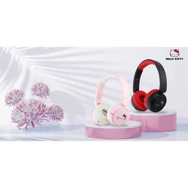Słuchawki nauszne Hello Kitty Face Logo   Bluetooth czerwony