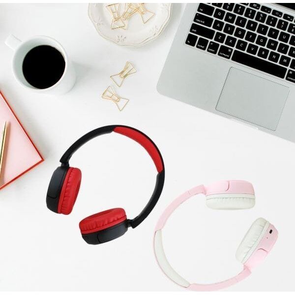 Słuchawki nauszne Hello Kitty Face Logo   Bluetooth czerwony