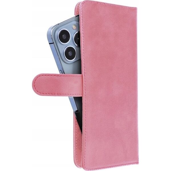 OEM Kabura uniwersalna COMMON Book rozmiar XL do SAMSUNG A12 /  A13 4G / A34 5G / A02s / XIAOMI Redmi 12 4G / 12C / NOTE 12 4G / 12 PRO 5G OPPO A53s / A72 / A92 różowa