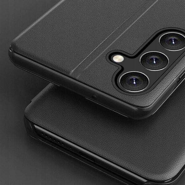 Eco Leather View Case etui do Samsung Galaxy S25+ z klapką podstawka - czarne