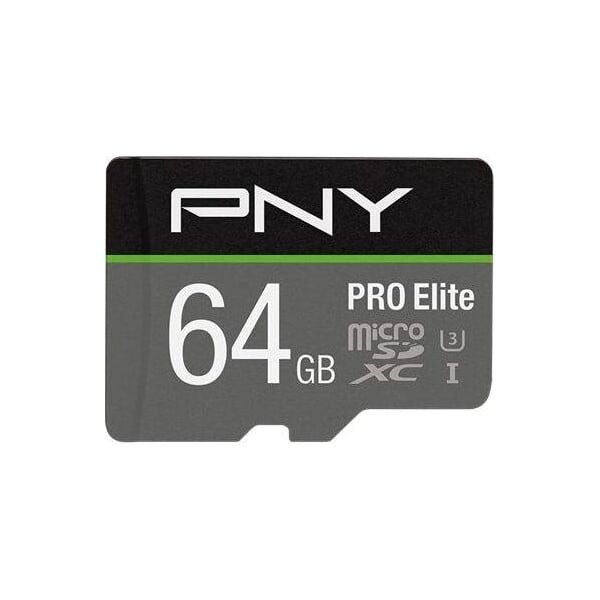 Karta PNY PRO Elite MicroSDXC 64 GB Class 10 UHS-I/U3 A1 V30 (P-SDU64GV31100PRO-GE)