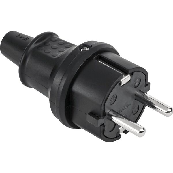 Kemot Wtyczka  typu niemieckiego  16A/250V- IP44 (gumowa czarna) 2237