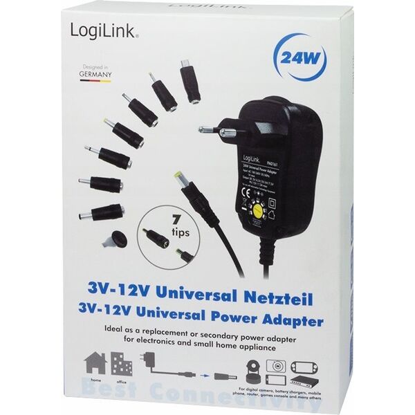 Zasilacz LogiLink LogiLink PA0161 adapter zasilający/ inwentor Wewnętrzna 24 W Czarny