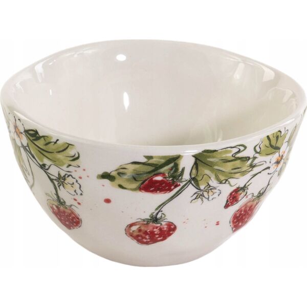 Boltze Miska ceramiczna do zupy STRAWBERRY, wzór truskawek, 540 ml