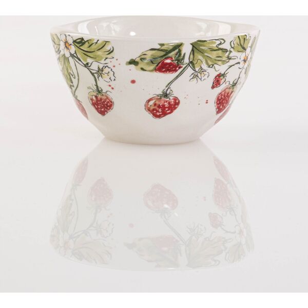 Boltze Miska ceramiczna do zupy STRAWBERRY, wzór truskawek, 540 ml