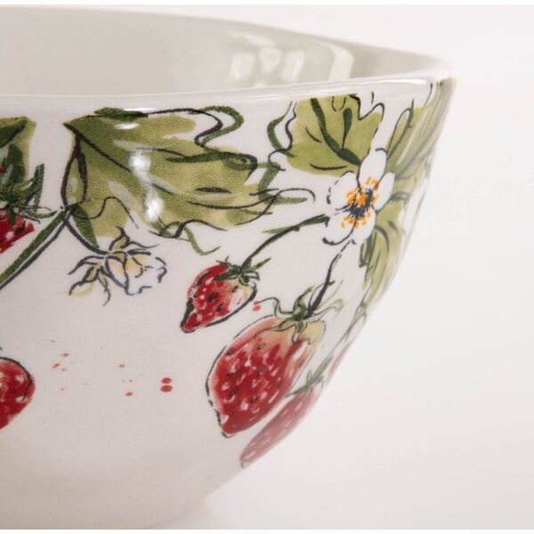 Boltze Miska ceramiczna do zupy STRAWBERRY, wzór truskawek, 540 ml