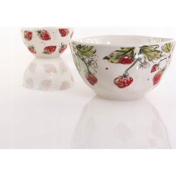 Boltze Miska ceramiczna do zupy STRAWBERRY, wzór truskawek, 540 ml