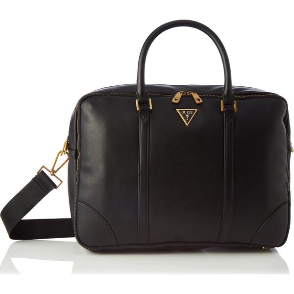 Guess, Scala, Synthetic Leather, Textile Briefcase, HMESCA, Black, 45 x 35 x 5 cm, For Men For Men