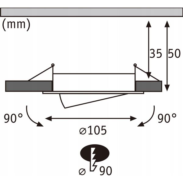 Zestaw opraw do wbudowania AUMUS LED 3-STEP DIM 3X5W 700lm 105mm 2700K-6500K IP20 230V chrom matowy / aluminium