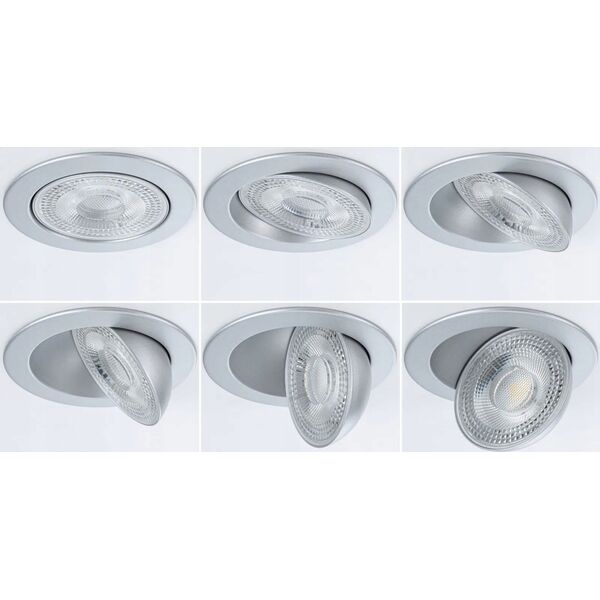 Zestaw opraw do wbudowania AUMUS LED 3-STEP DIM 3X5W 700lm 105mm 2700K-6500K IP20 230V chrom matowy / aluminium