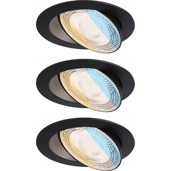 Zestaw opraw do wbudowania AUMUS LED 3-STEP DIM 3X5W 700lm 105mm 2700K-6500K IP20 230V czarny matowy / aluminium