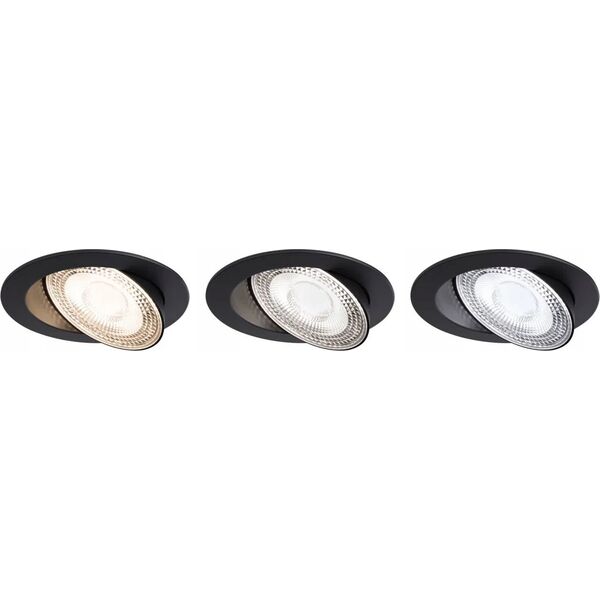 Zestaw opraw do wbudowania AUMUS LED 3-STEP DIM 3X5W 700lm 105mm 2700K-6500K IP20 230V czarny matowy / aluminium
