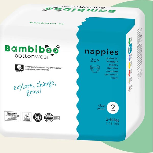 BAMBIBOO-PIELUCHY JEDNORAZOWE Z BAWEŁNĄ   R2.26SZT
