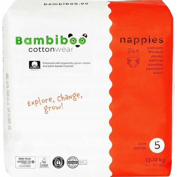 BAMBIBOO-PIELUCHY JEDNORAZOWE Z BAWEŁNĄ   R5.24SZT