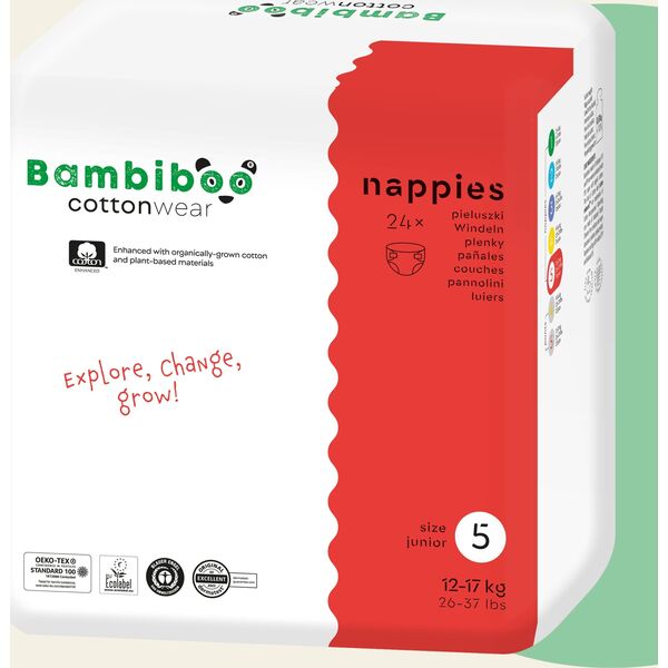 BAMBIBOO-PIELUCHY JEDNORAZOWE Z BAWEŁNĄ   R5.24SZT