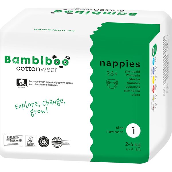 BAMBIBOO-PIELUCHY JEDNORAZOWE Z BAWEŁNĄ   R1.28SZT